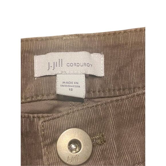 J Jill Tan Gray Classic High Waisted 5 Pocket Soft Boot Cut Corduroy Pants Sz 12 - Picture 5 of 5